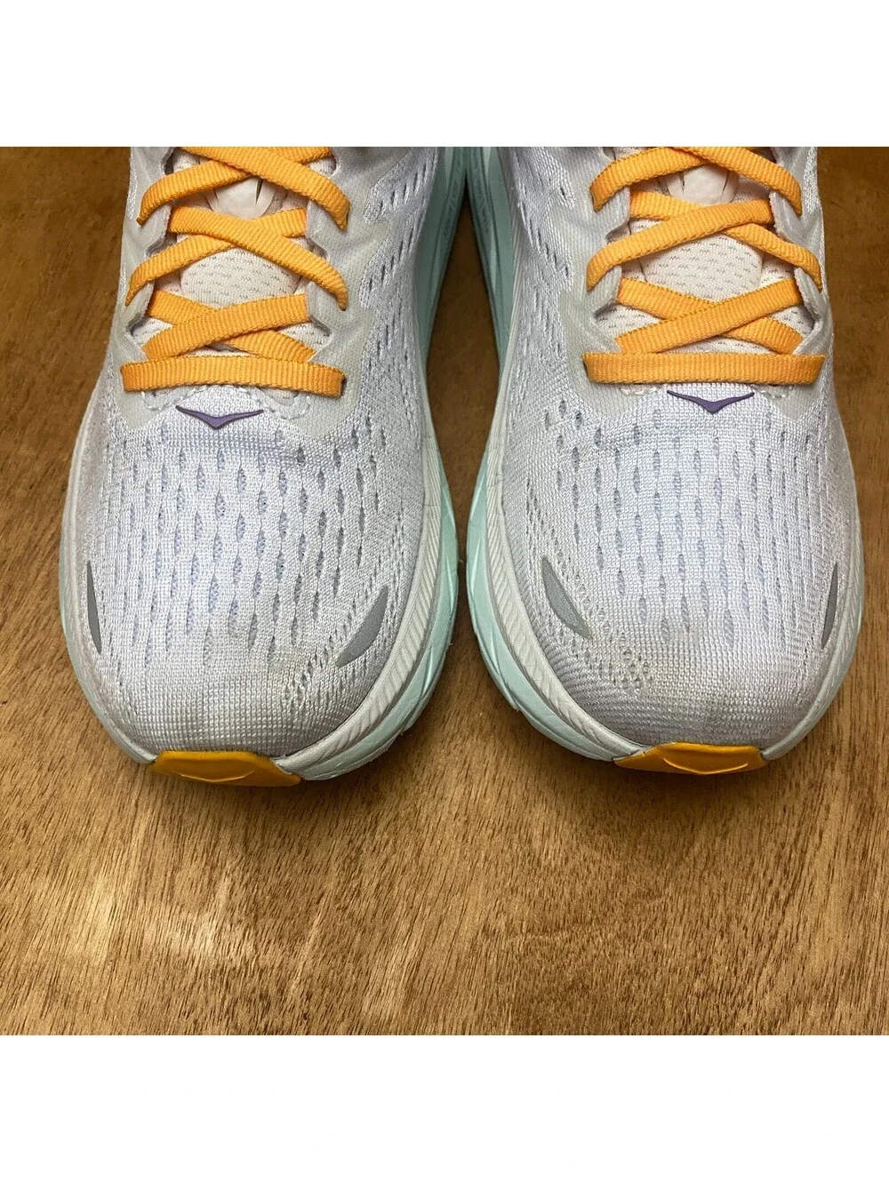 Hoka One One Clifton 8 Running Shoes Womens Sz 6.5 B White Sneakers 1119394 BDBW